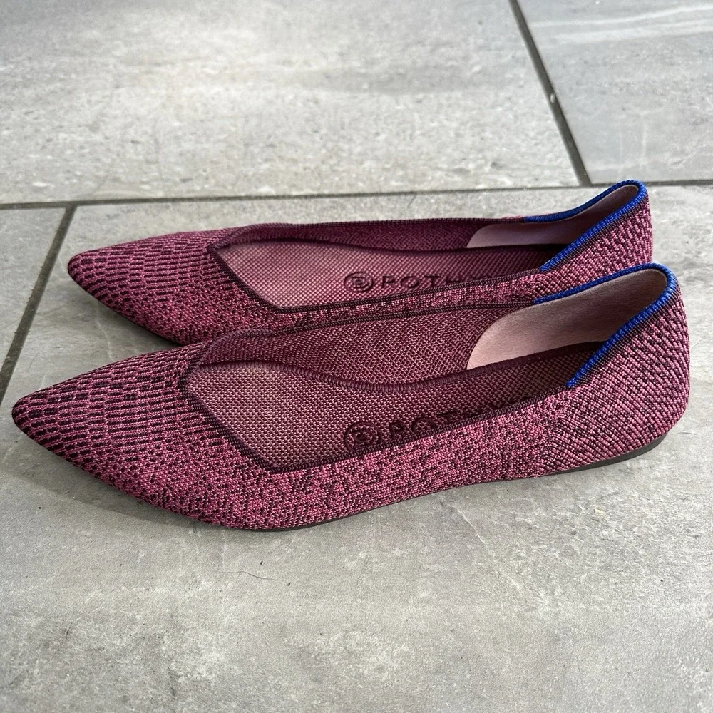 Rothys The Point Fig Python Snake Print Toe‎ Limited Edition Flat Women W 8 Rare